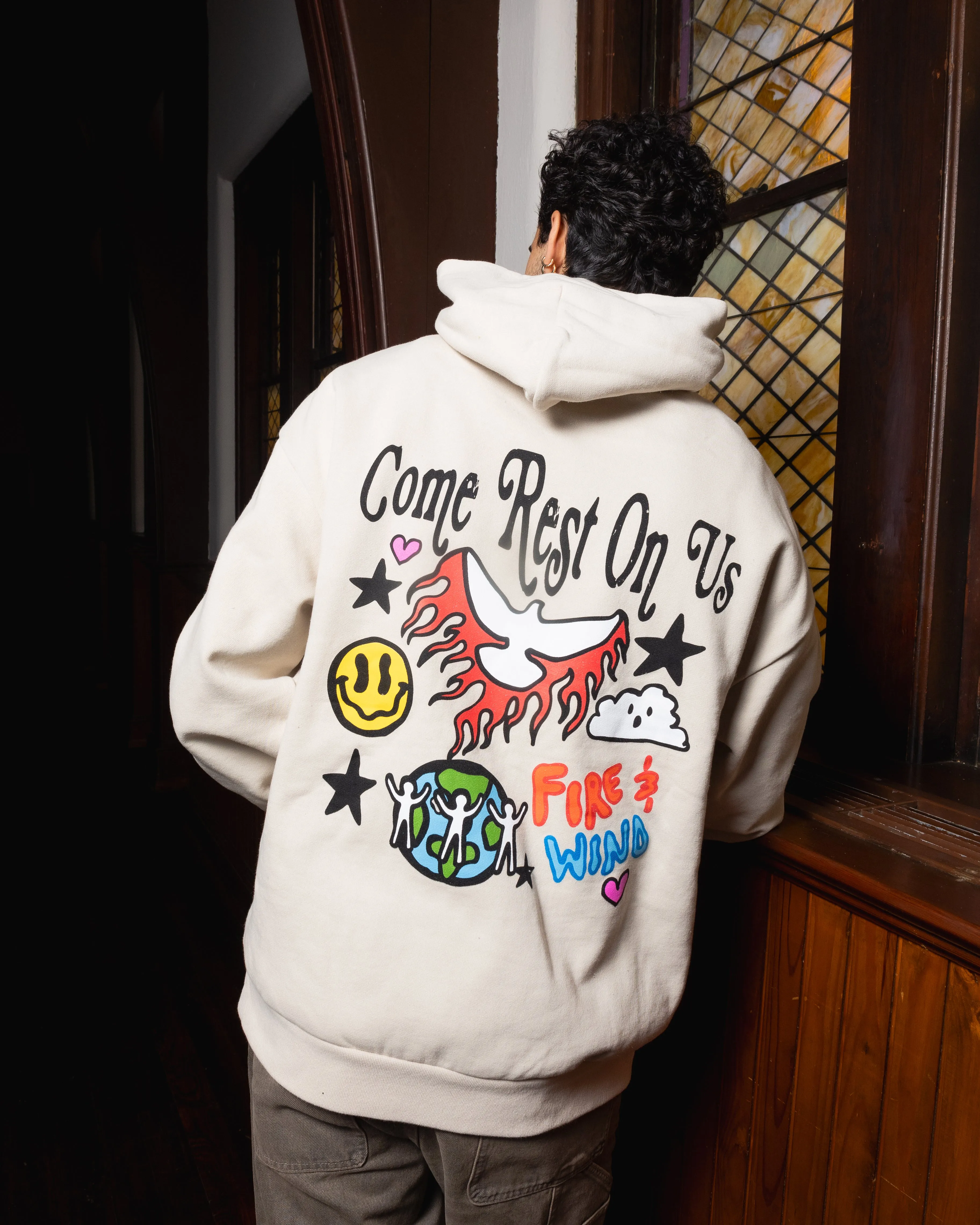 LMTD || "Come Rest On Us" Heavyweight Ivory Hoodie {Ready To Ship} sold by Jesus Loves You