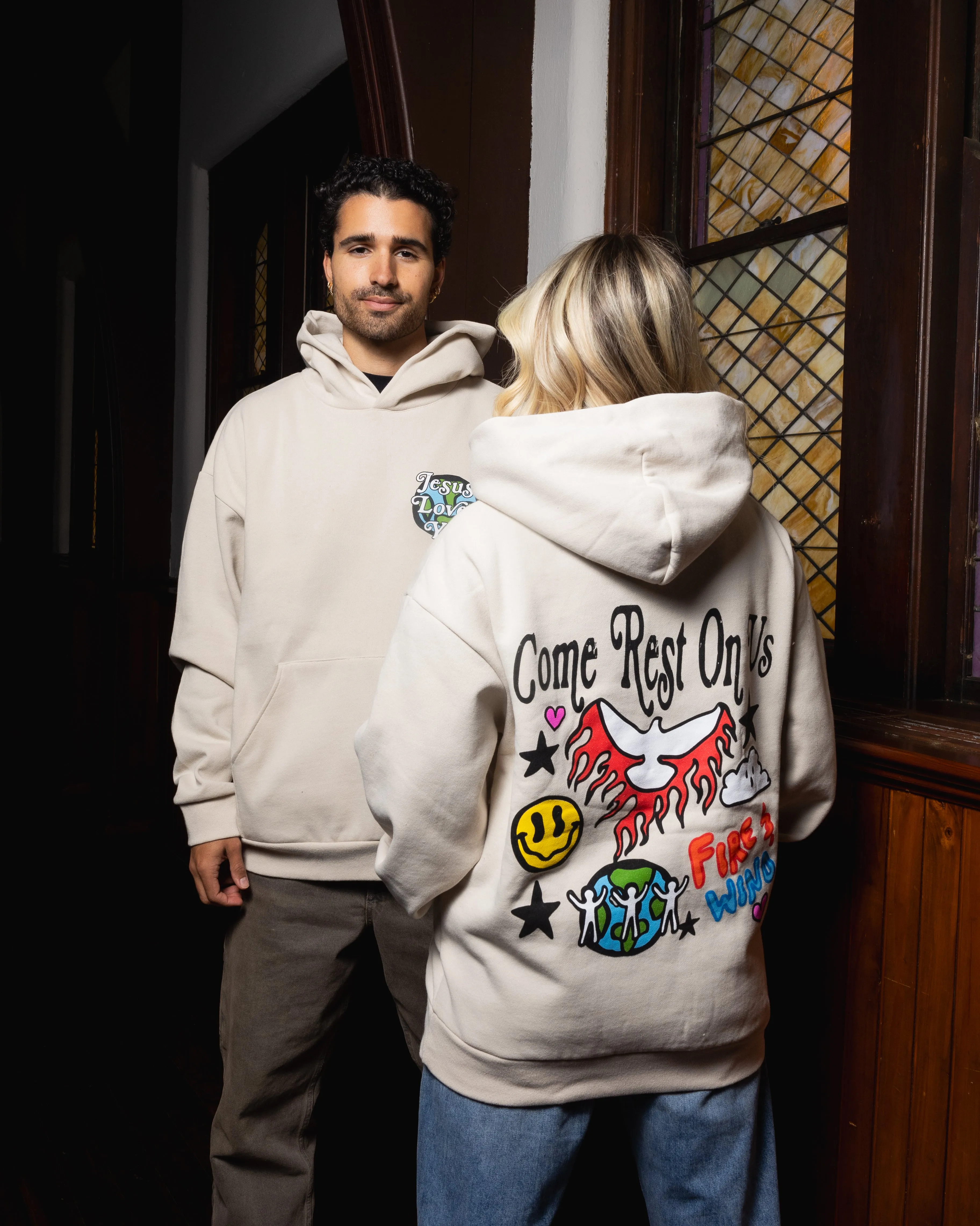 LMTD || "Come Rest On Us" Heavyweight Ivory Hoodie {Ready To Ship} sold by Jesus Loves You product image thumbnail 3
