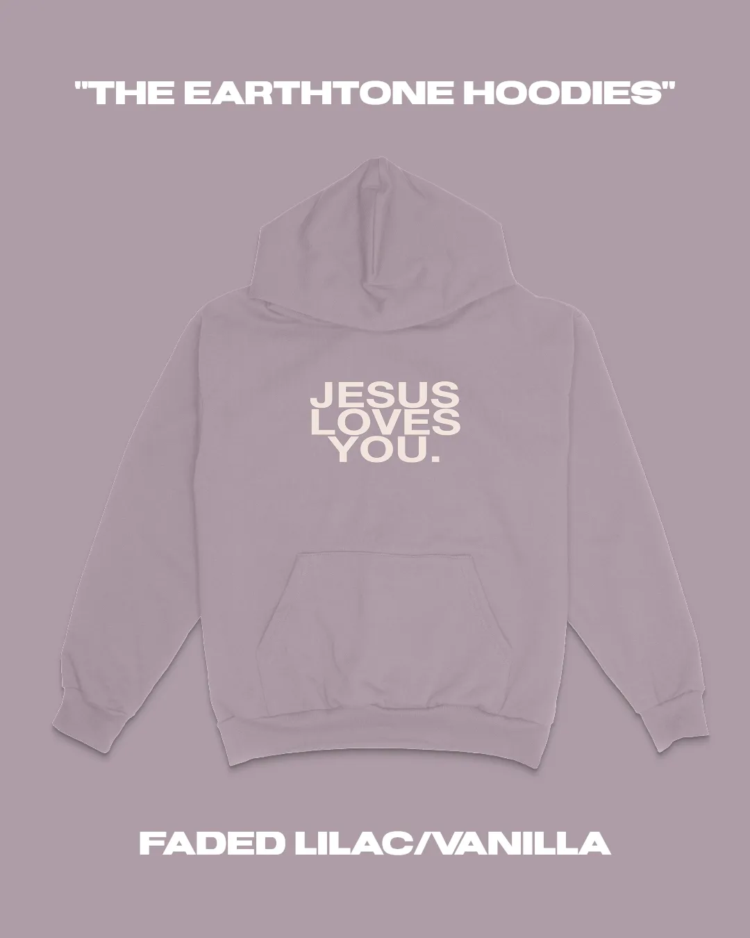 "The Earthtone Hoodies" - Faded Lilac/Vanilla sold by Jesus Loves You