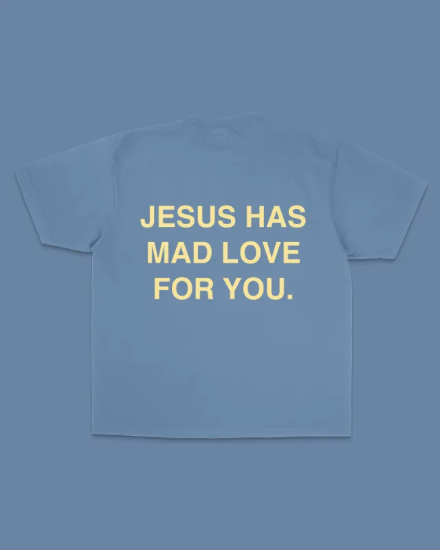 "Mad Love" Tee || Carolina Blue sold by Jesus Loves You