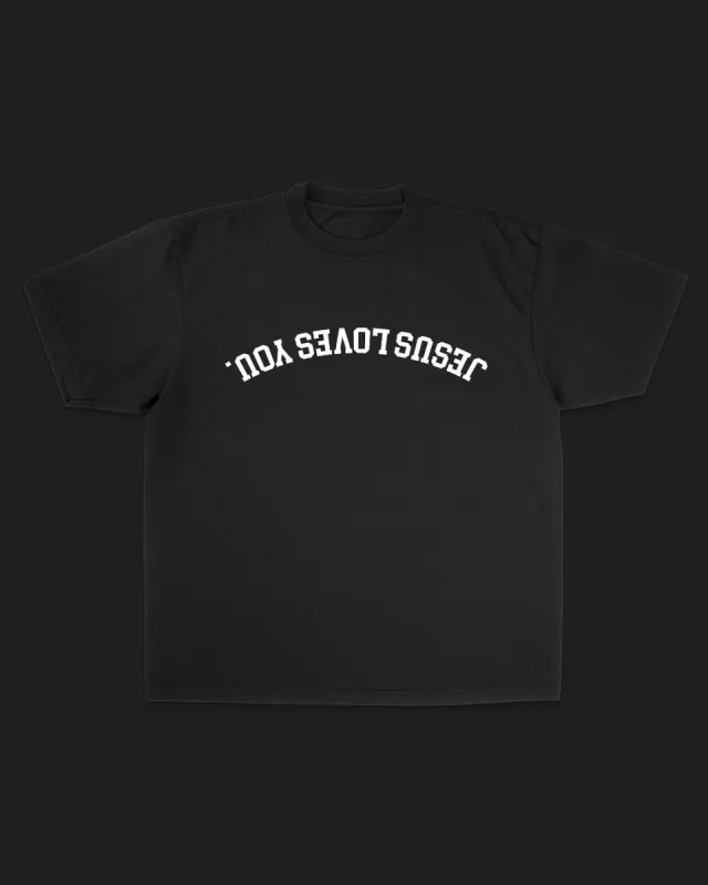 "Mirrored Logo" Tee || Black sold by Jesus Loves You