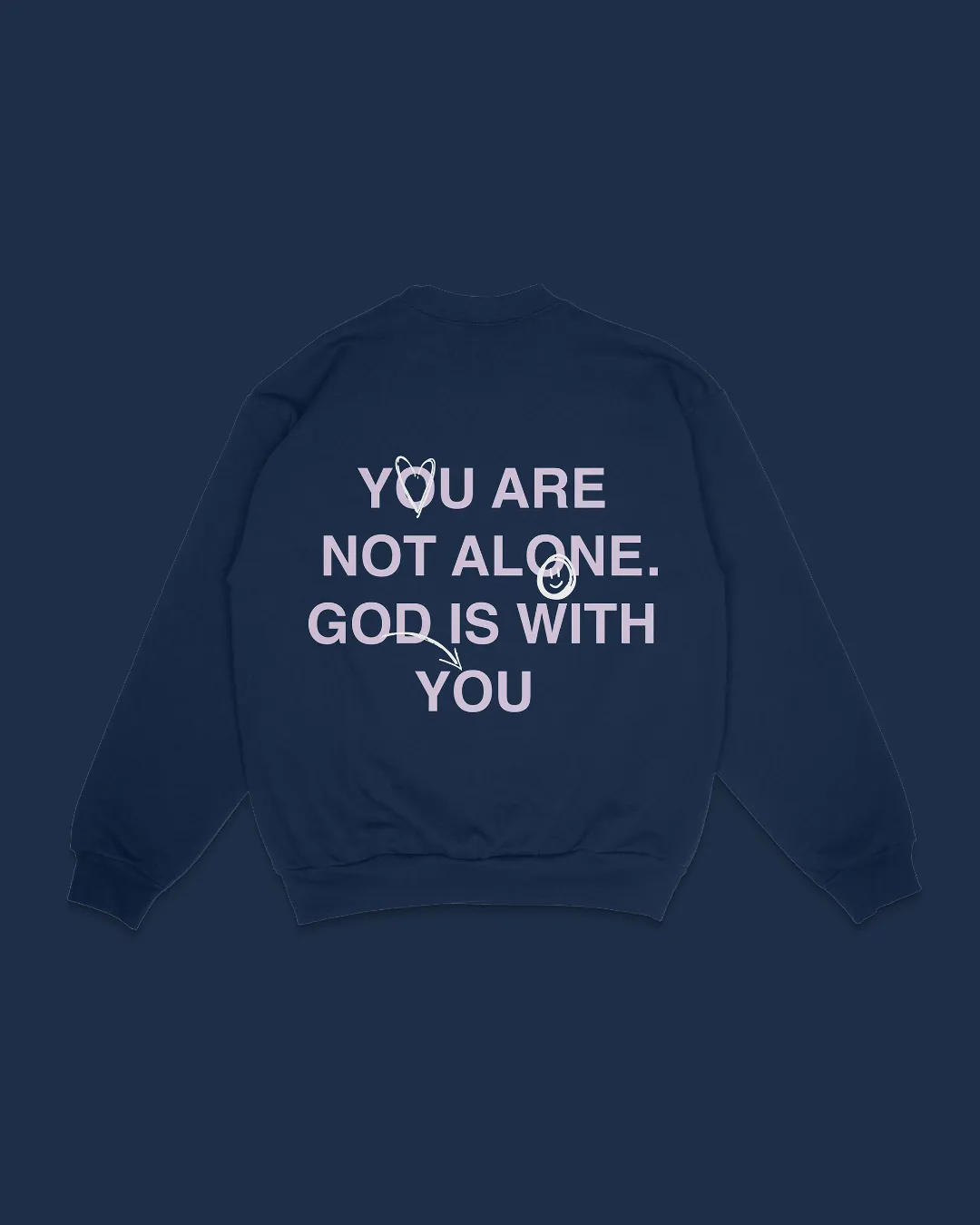 "Not Alone" Crewneck || Navy sold by Jesus Loves You product image thumbnail 2