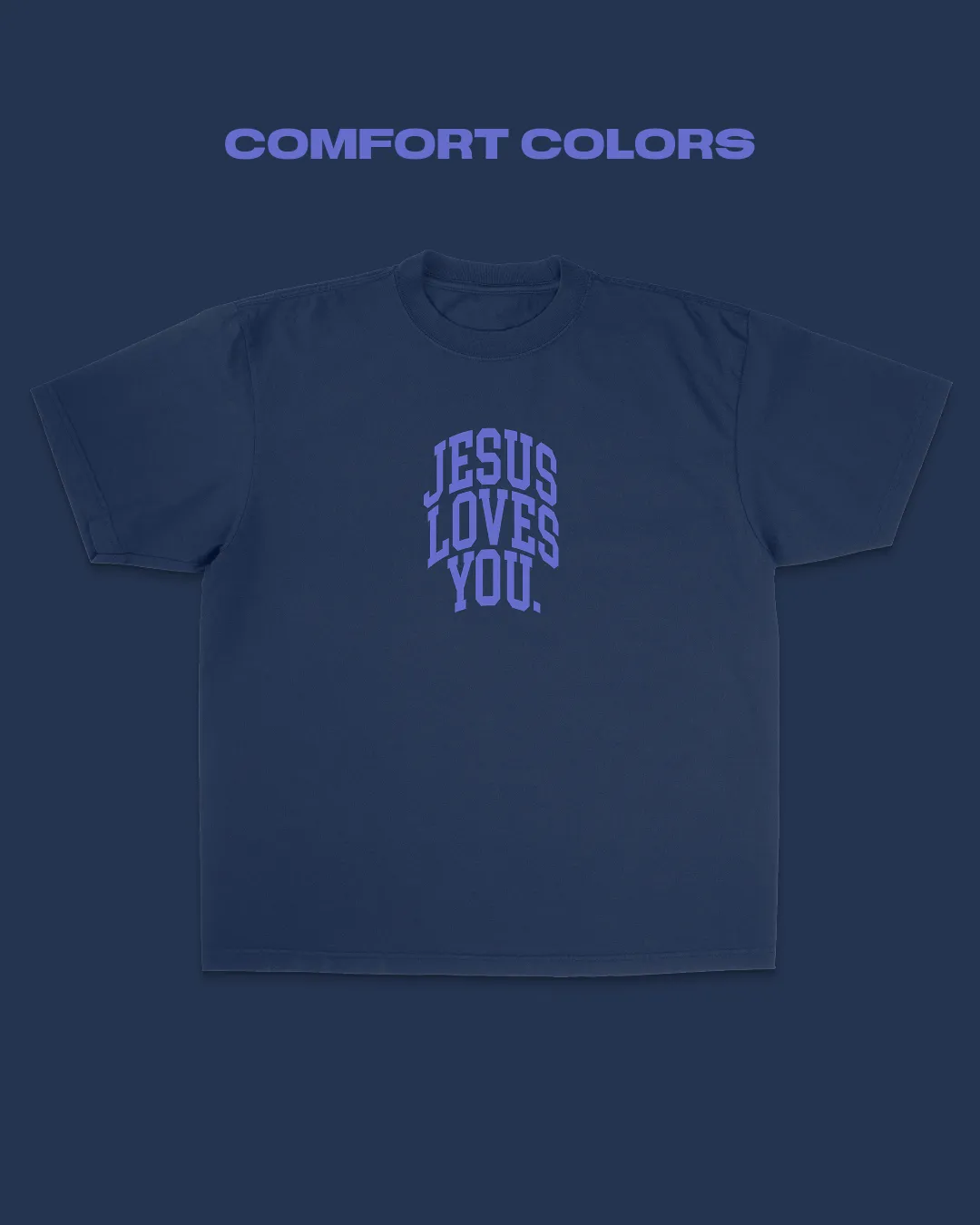 "University Logo" Comfort Colors Tee || Navy sold by Jesus Loves You
