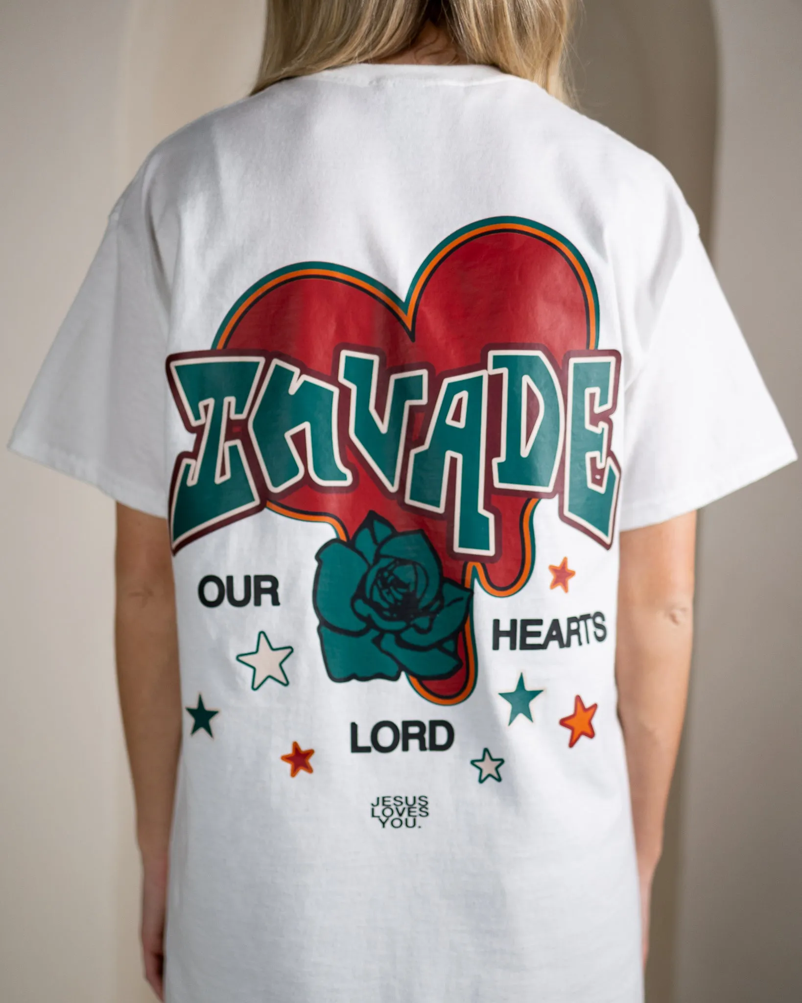 "Invade Our Hearts" Tee sold by Jesus Loves You