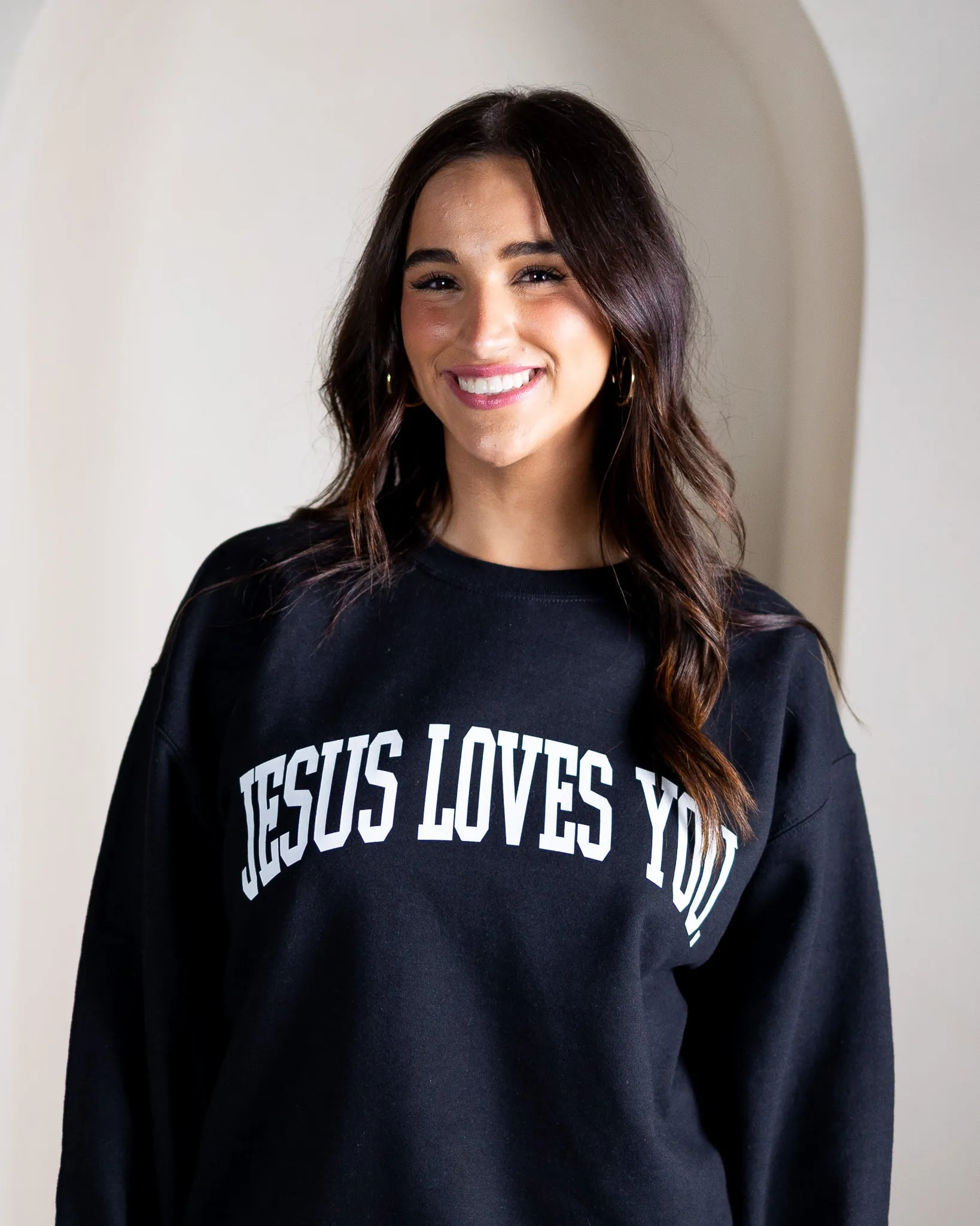 Arch Logo Crewneck || Solid White Logo sold by Jesus Loves You product image thumbnail 2