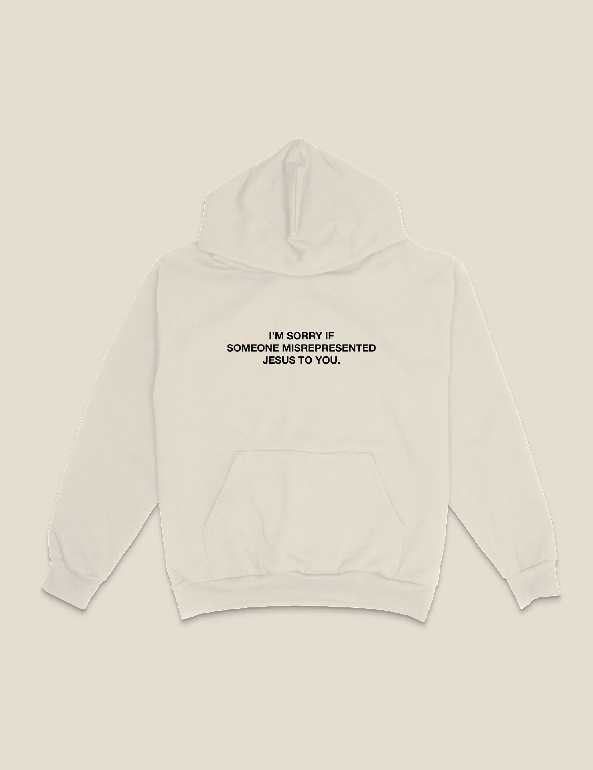 "I'm Sorry" Hoodie || Sand Tan sold by Jesus Loves You