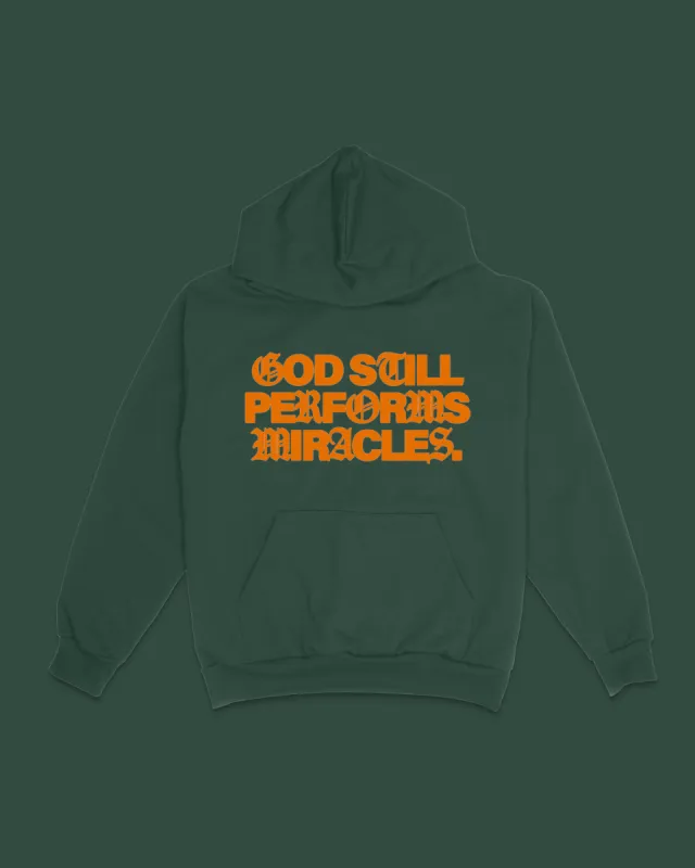 NEW || "Miracles" Hoodie || Forest/Orange sold by Jesus Loves You