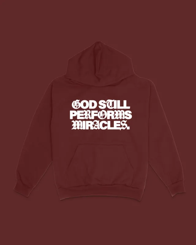 NEW || "Miracles" Hoodie || Wine/Ivory sold by Jesus Loves You