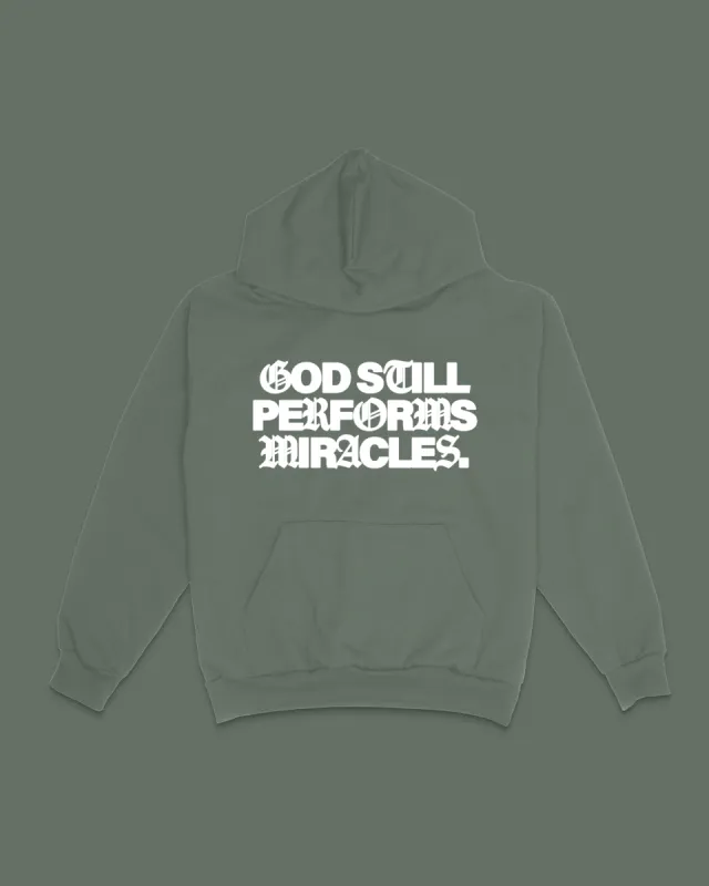 NEW || "Miracles" Hoodie || Faded Green/Ivory sold by Jesus Loves You
