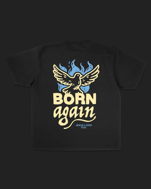 "Born Again" Dove Tee || Black sold by Jesus Loves You