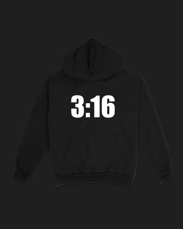 Jesus Loves You Day 3:16 || Black Hoodie | Pre-Order made by Jesus Loves You