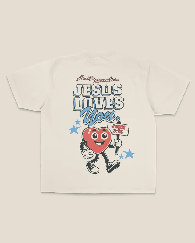 "Always Remember" (JLY MASCOT) Tee || Sand sold by Jesus Loves You