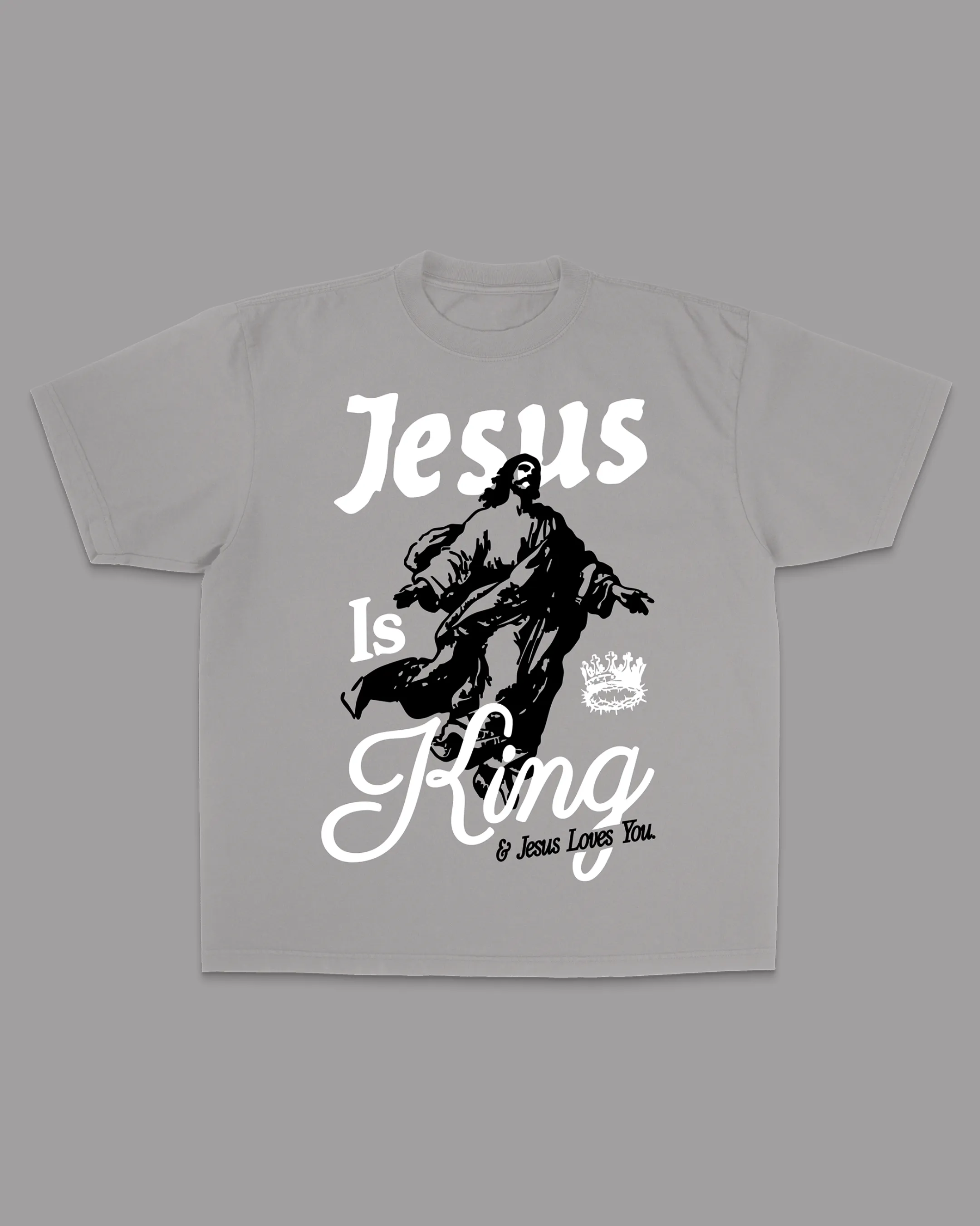 "Jesus Is King" Tee || Gravel sold by Jesus Loves You