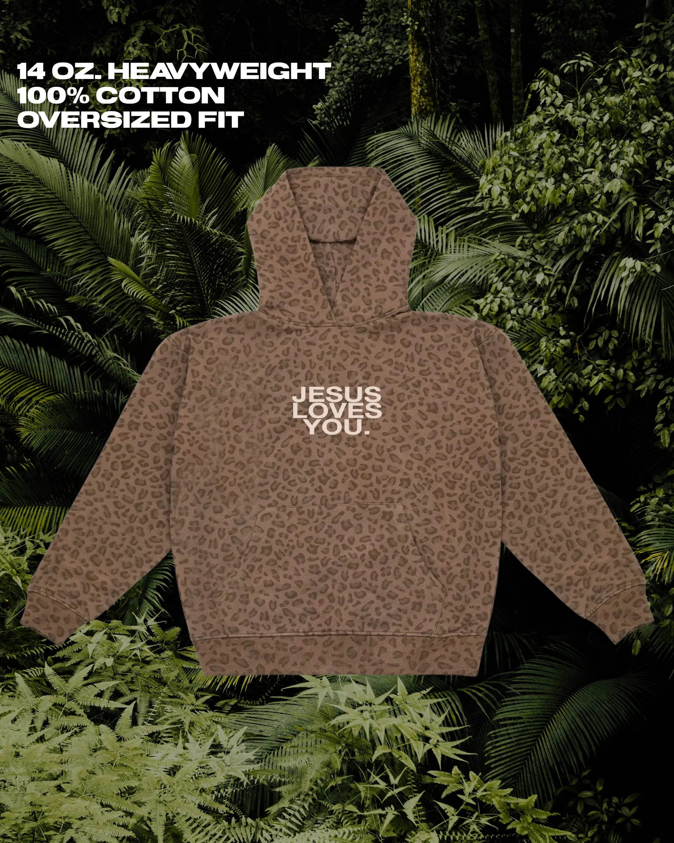 LMTD || 14 Oz. Heavyweight "Leopard" Hoodie || {Pre-Order} sold by Jesus Loves You
