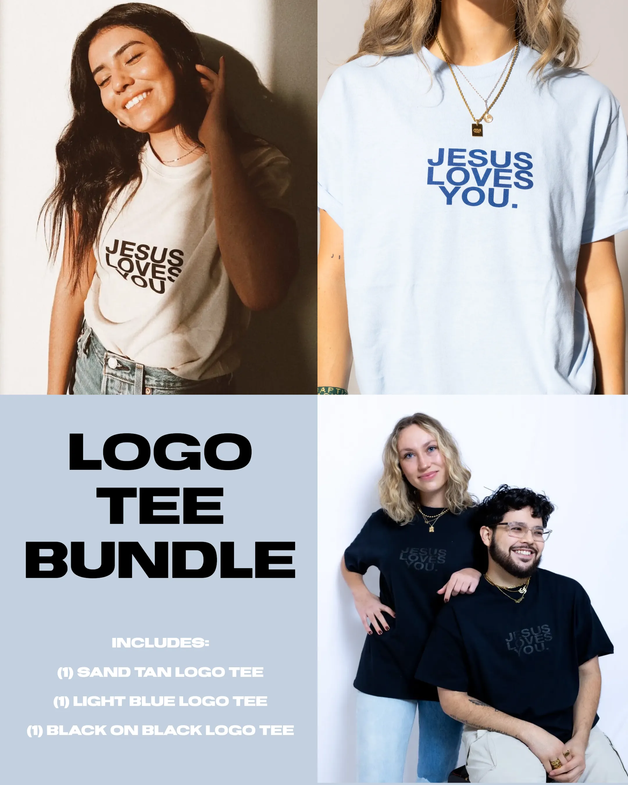 3 Logo Tee Bundle {Save $$) sold by Jesus Loves You