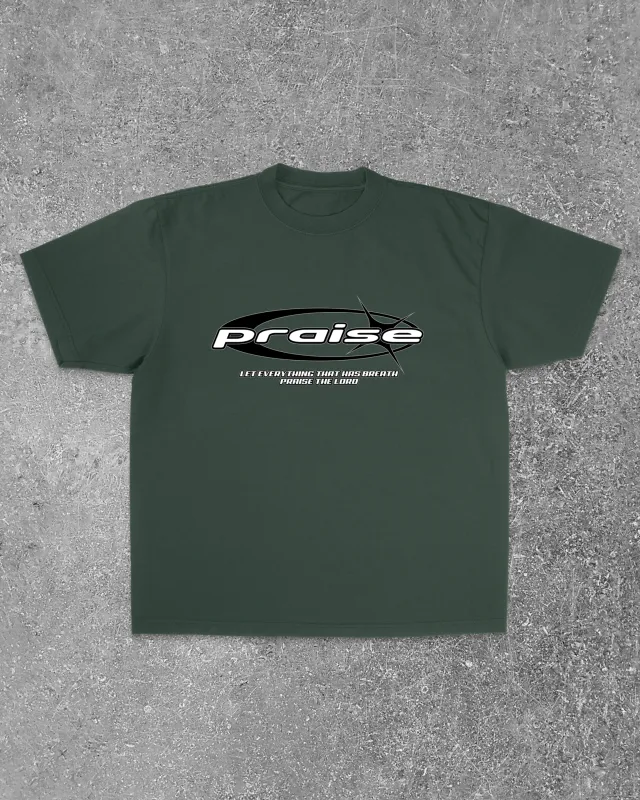 Vintage "Praise" Tee || Forest Green sold by Jesus Loves You