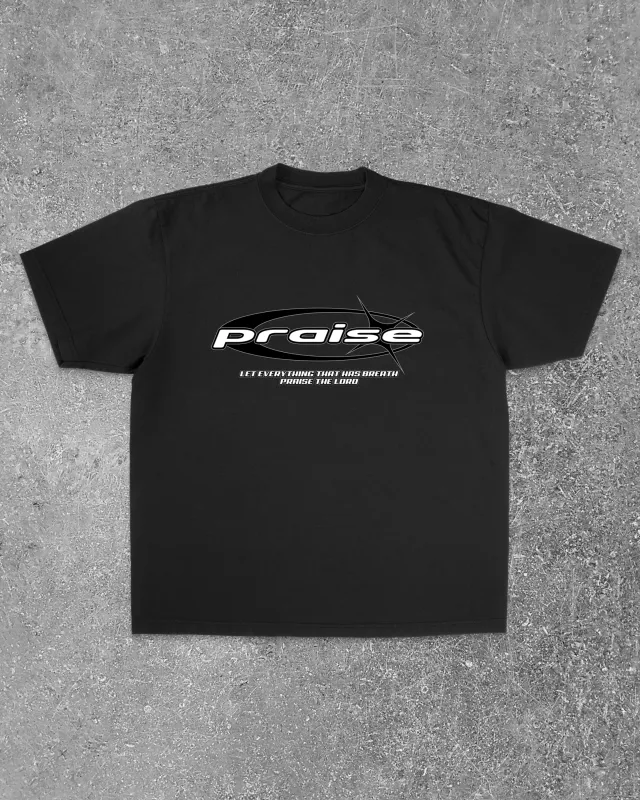 Vintage "Praise" Tee || Jet Black sold by Jesus Loves You