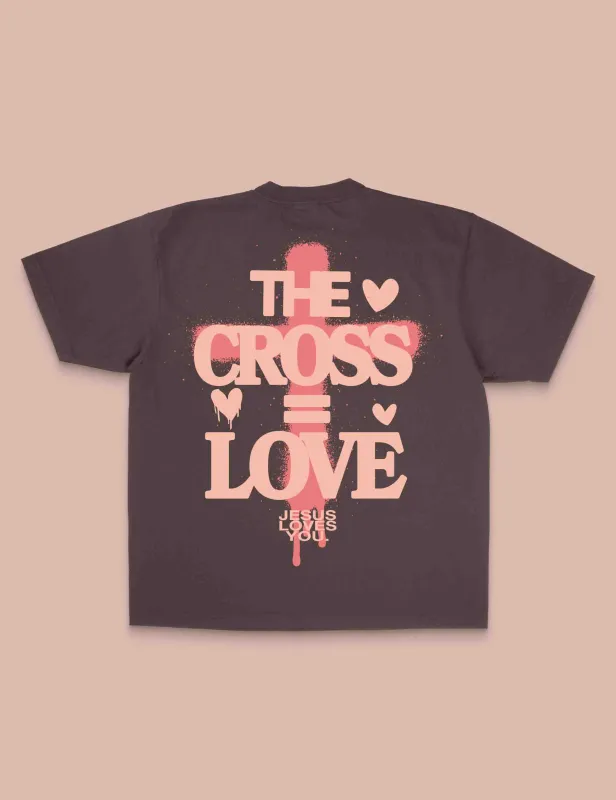 NEW || "Cross = Love" Tee || Mocha Brown sold by Jesus Loves You