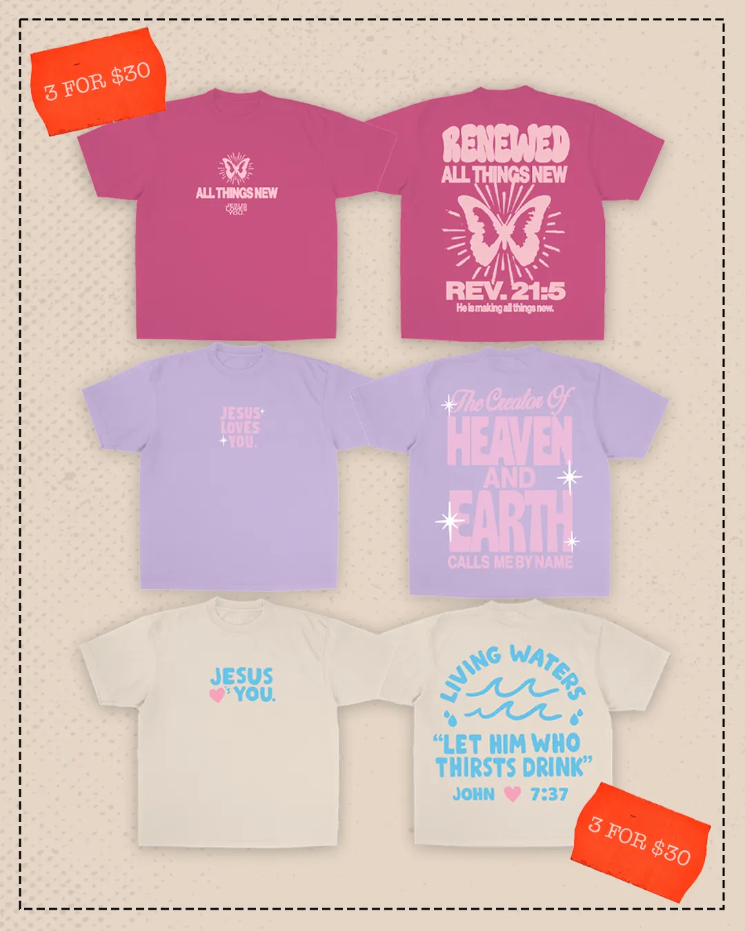 3 Shirt Bundle || Save $$ || October sold by Jesus Loves You