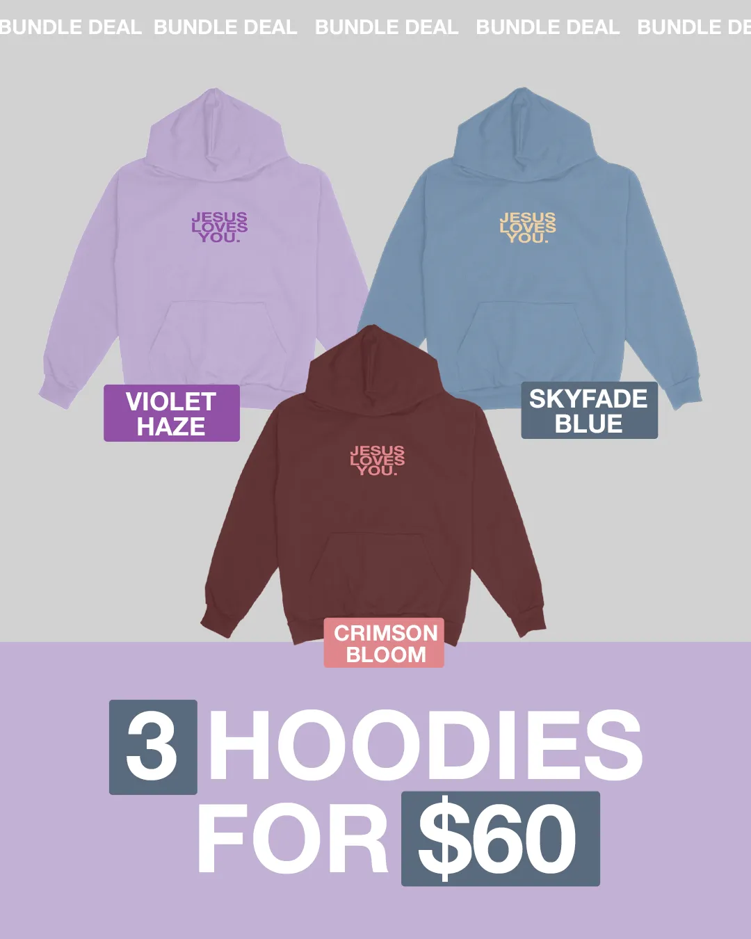 3 Hoodie Bundle Deal {Save $$} sold by Jesus Loves You