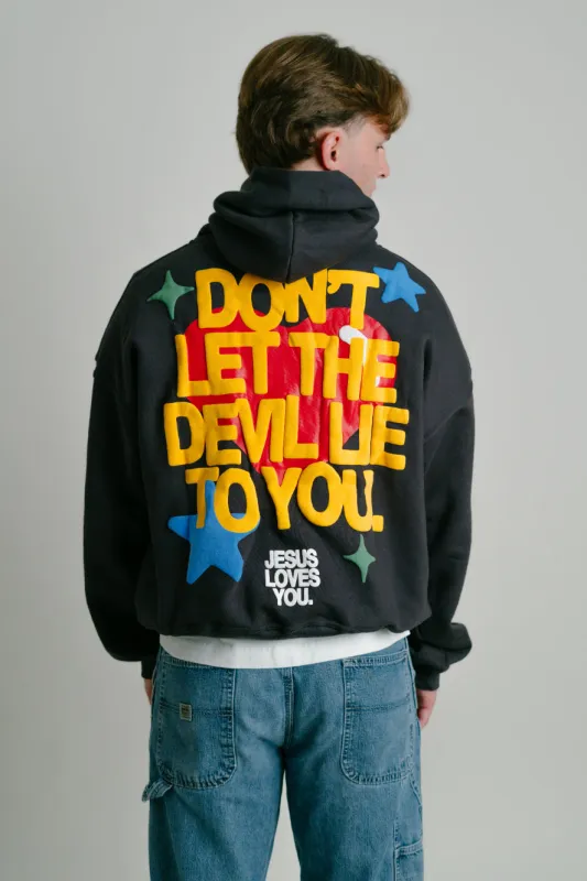 LUX || "The Devil Is A Liar" Hoodie || 32 Oz. || Cropped Fit sold by Jesus Loves You