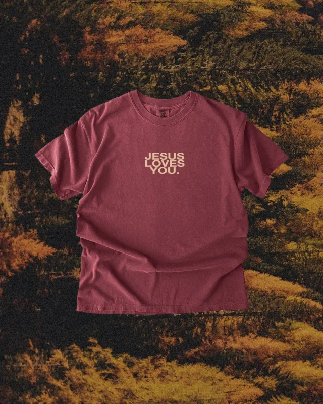 Comfort Colors Logo Tee || Crimson sold by Jesus Loves You