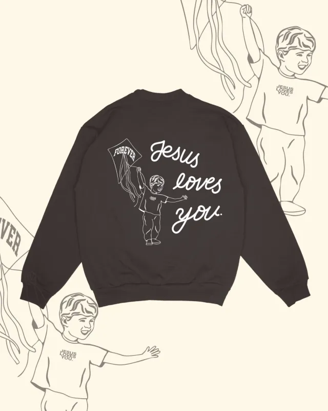 NEW || "Jesus Loves You Forever" Crewneck || Dark Brown sold by Jesus Loves You