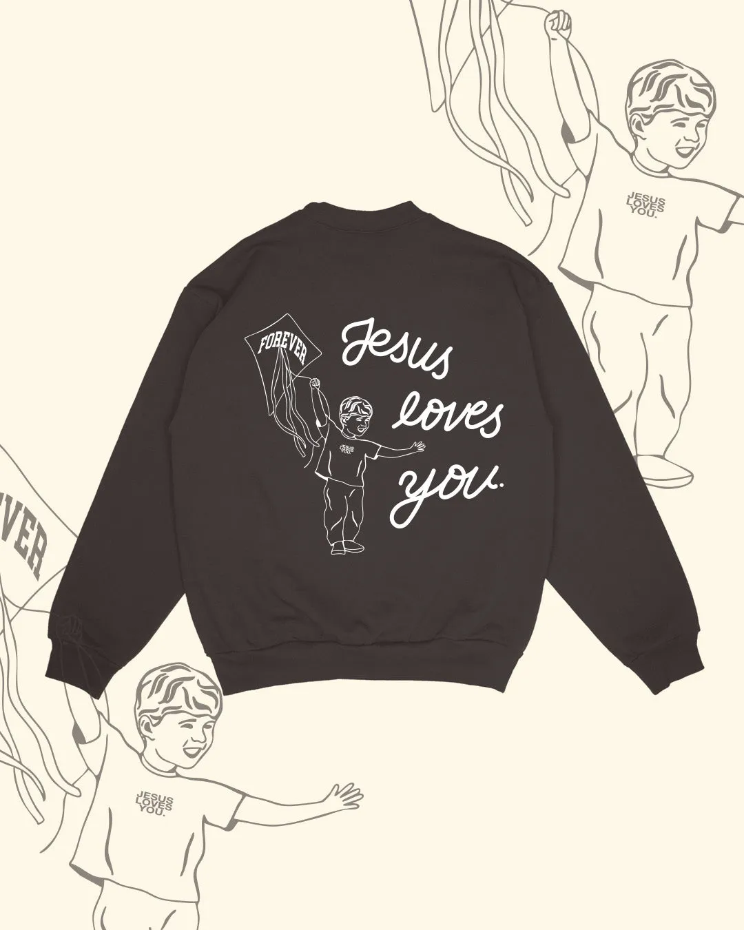 NEW || "Jesus Loves You Forever" Crewneck || Dark Brown sold by Jesus Loves You
