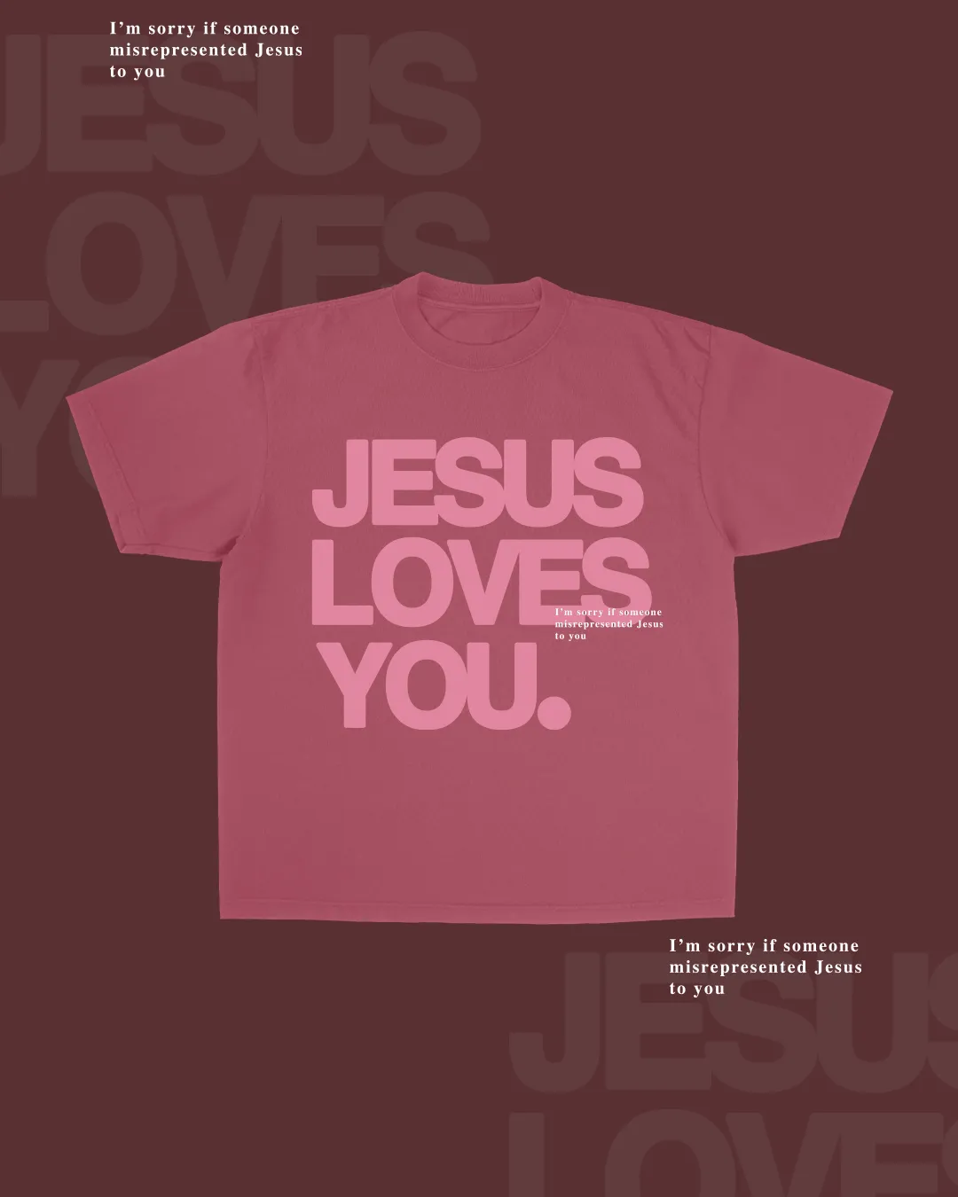 Monochrome "I'm Sorry" Tee || Terracotta Rose sold by Jesus Loves You