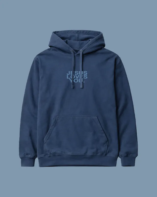 Comfort Colors Logo Hoodie || Faded Midnight {Pre-Order} made by Jesus Loves You