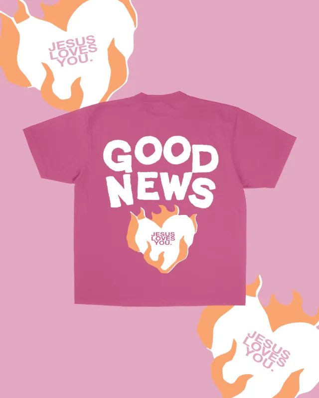 NEW || "Good News" Tee || Berry made by Jesus Loves You