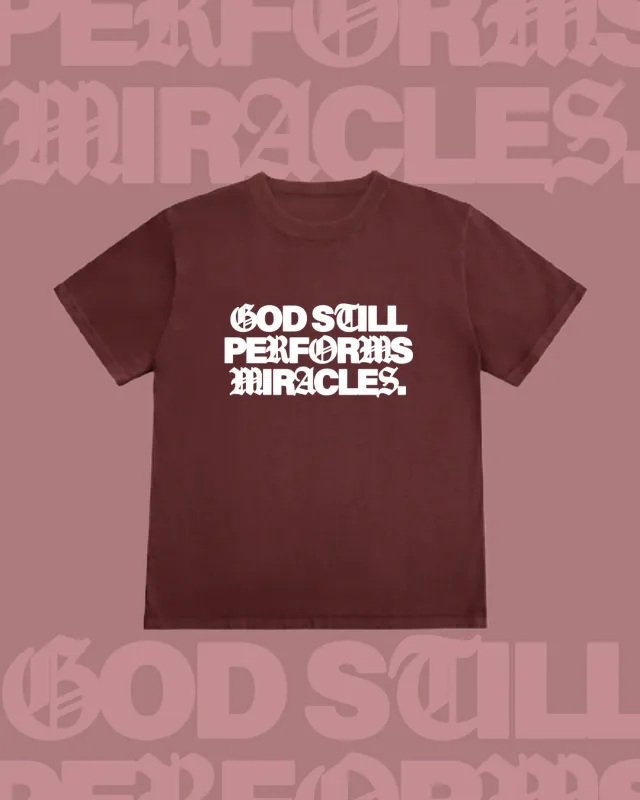 LMTD || "Miracles" 9 Oz. Max Heavyweight Tee || Mahogany made by Jesus Loves You