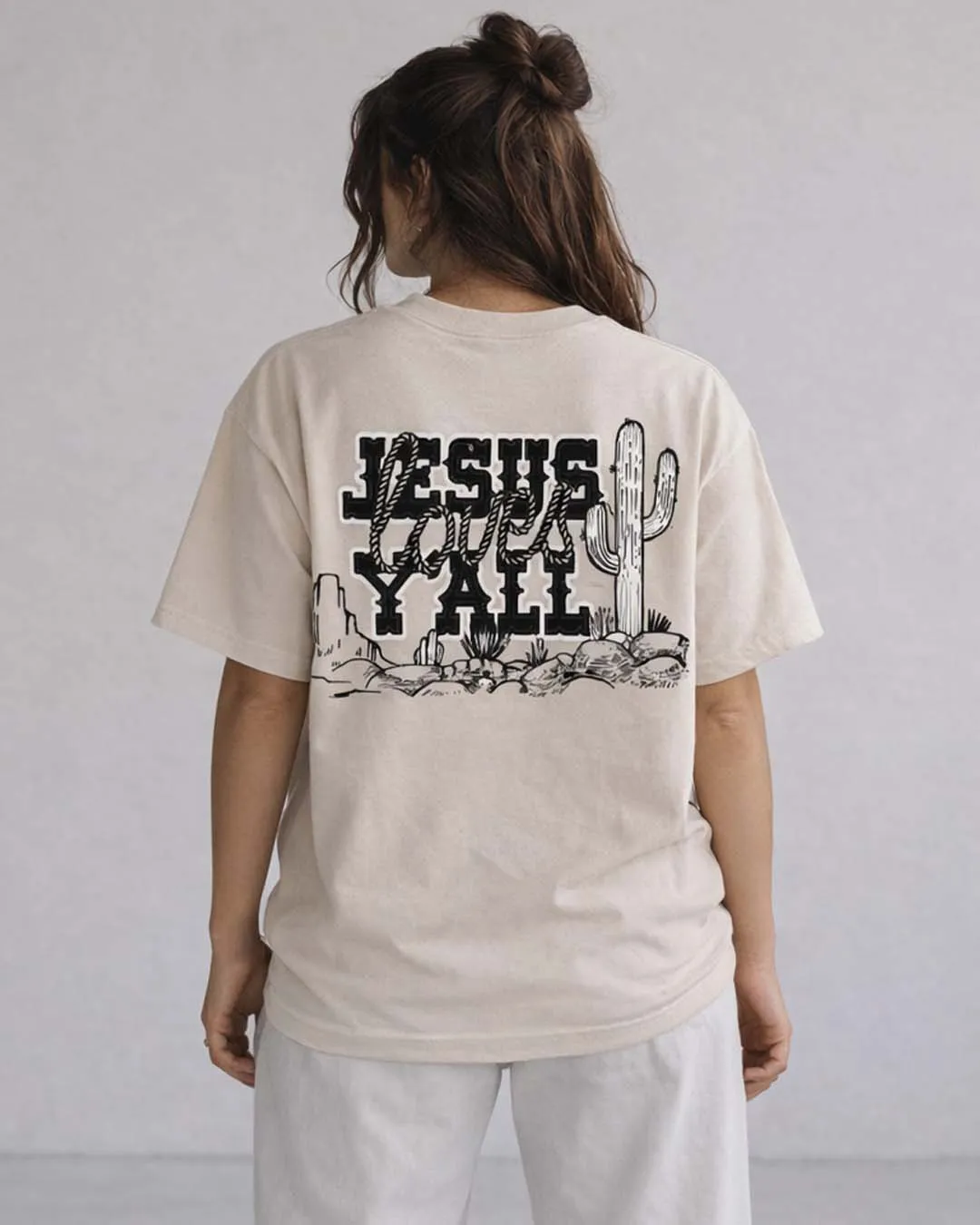 "Jesus Loves Y'all" Comfort Colors Tee || Ivory sold by Jesus Loves You