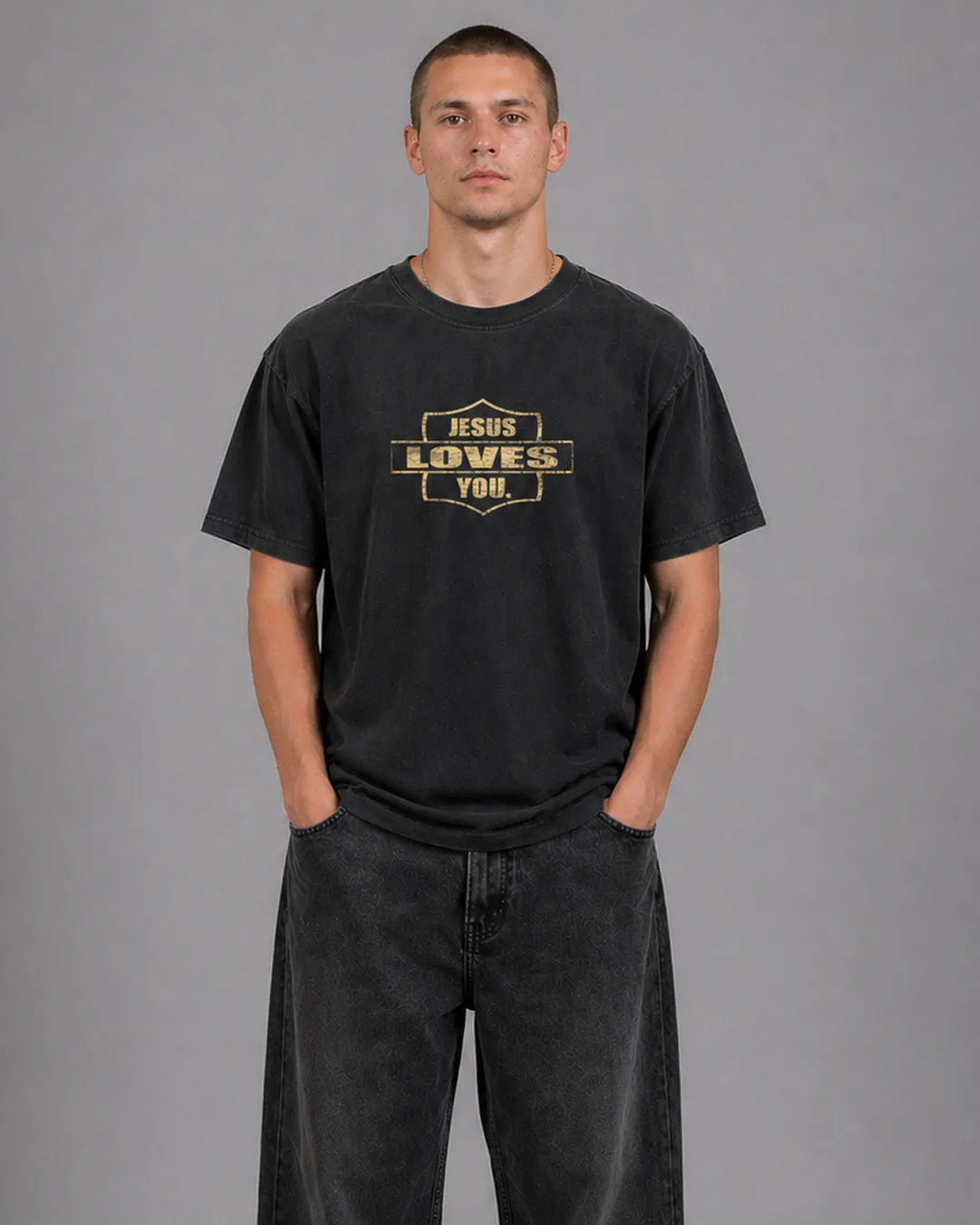 "Raised To Life" Comfort Colors Tee || Vintage Black sold by Jesus Loves You product image thumbnail 2