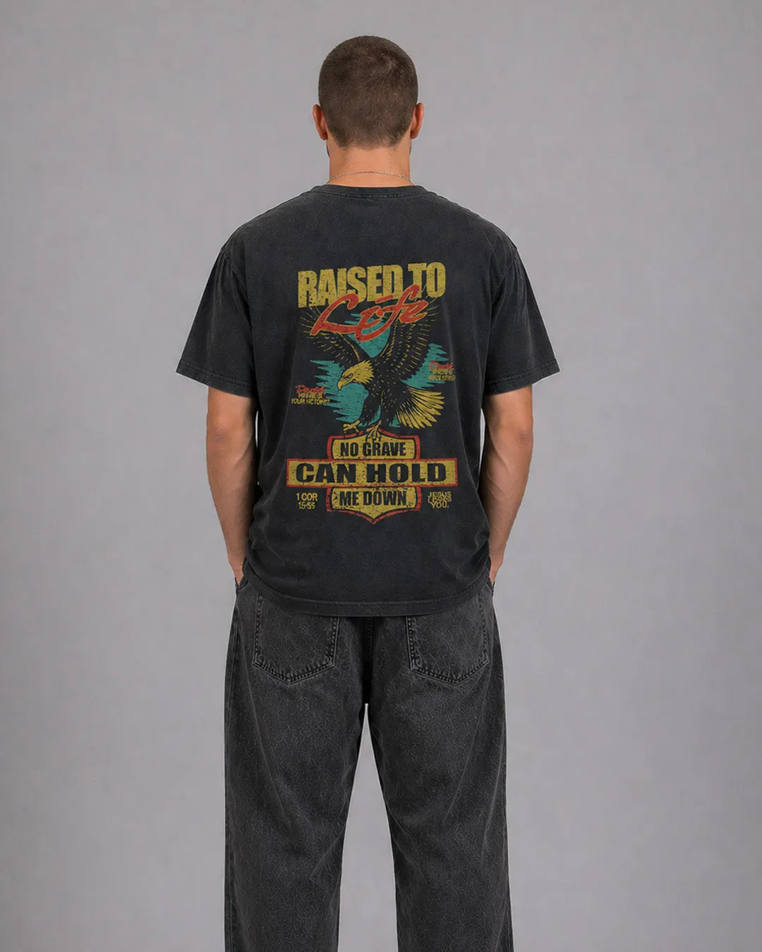 "Raised To Life" Comfort Colors Tee || Vintage Black sold by Jesus Loves You