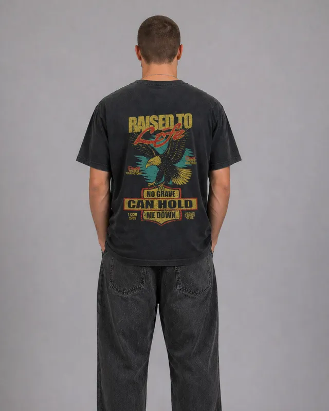 "Raised To Life" Comfort Colors Tee || Vintage Black made by Jesus Loves You