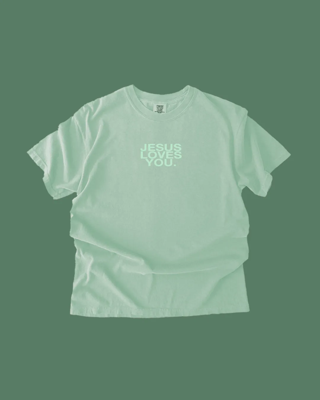 Comfort Colors Logo Tee || Washed Mint sold by Jesus Loves You product image thumbnail 2