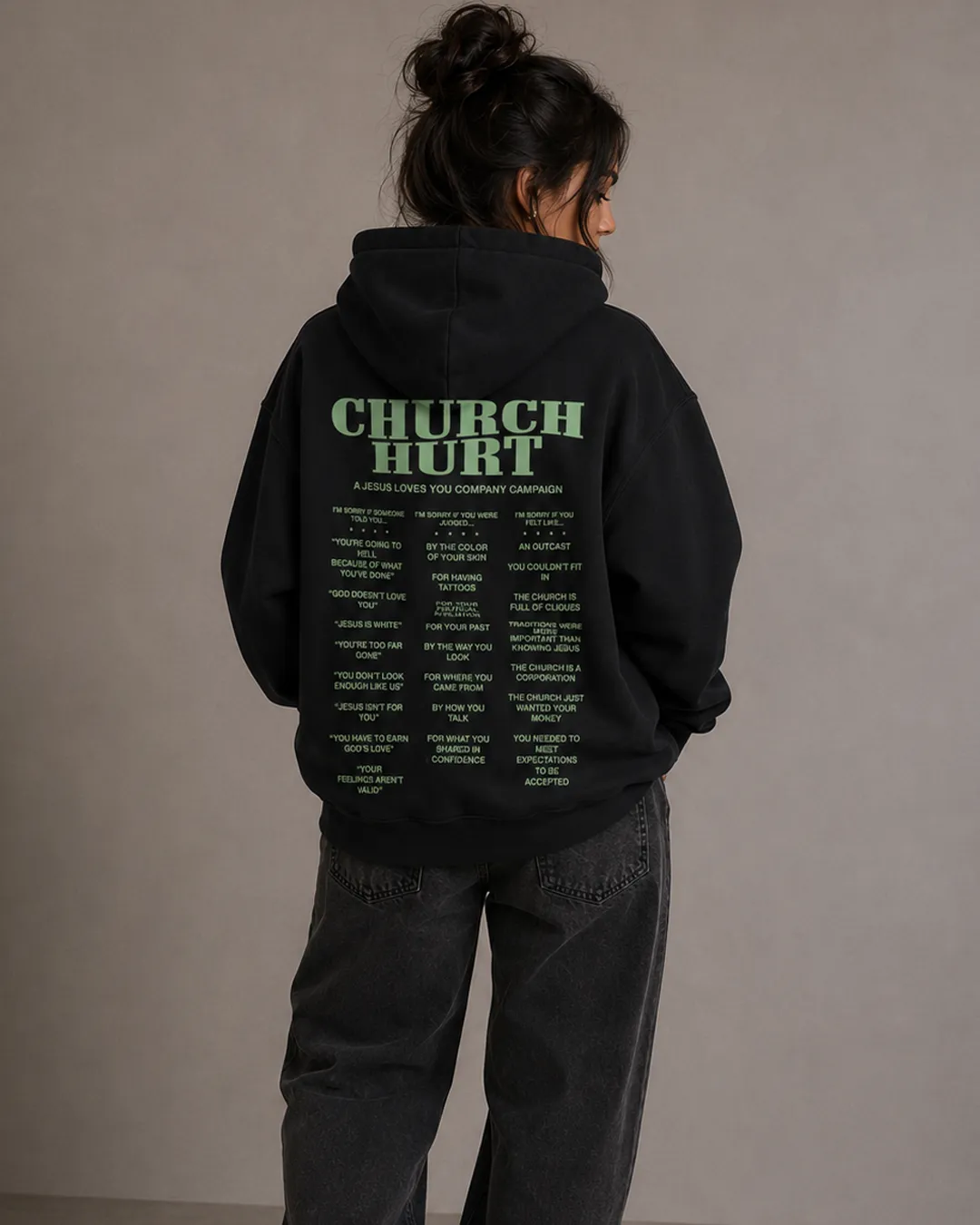 "Church Hurt Collection" || Statement Hoodie sold by Jesus Loves You product image thumbnail 2