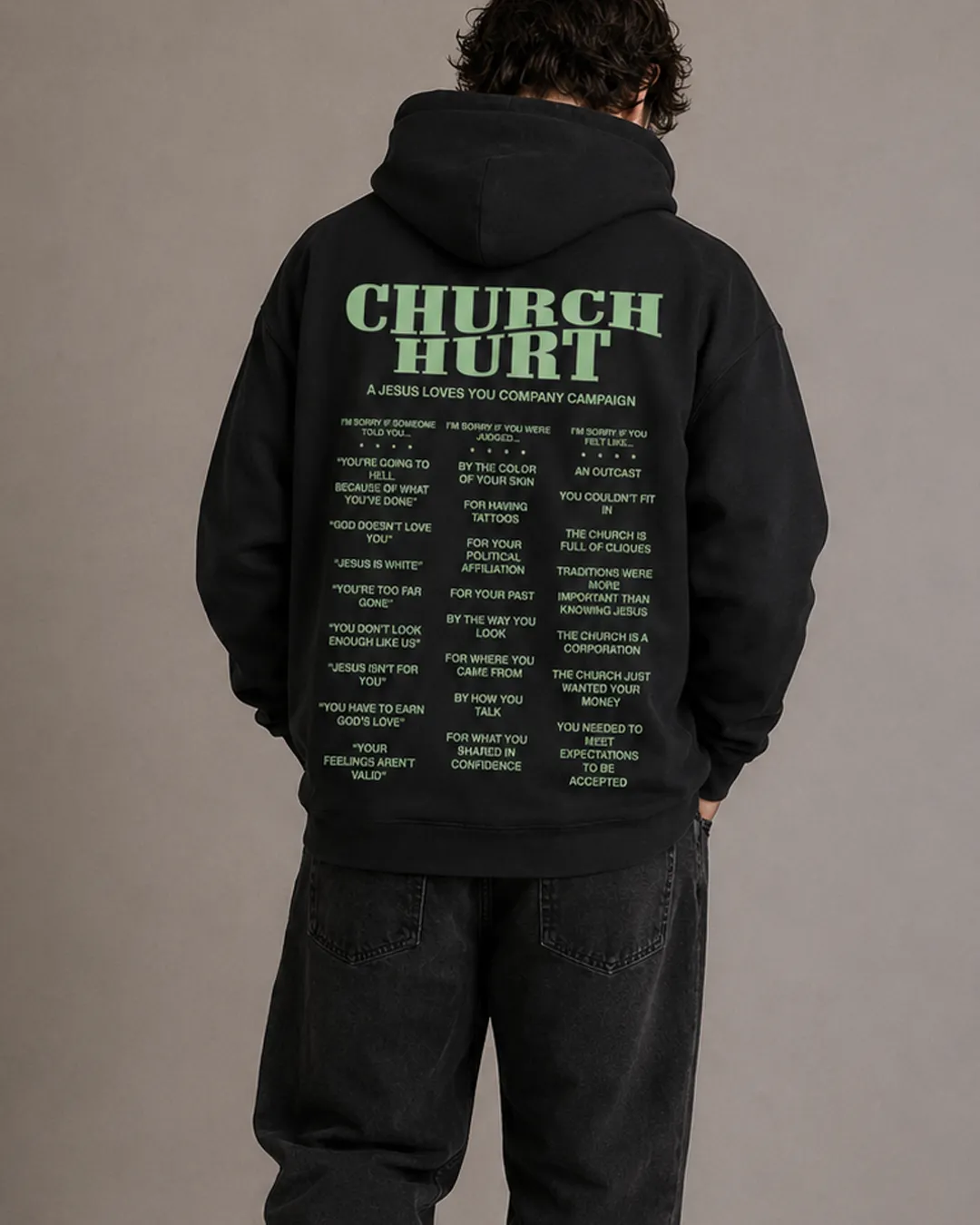 "Church Hurt Collection" || Statement Hoodie sold by Jesus Loves You product image thumbnail 3