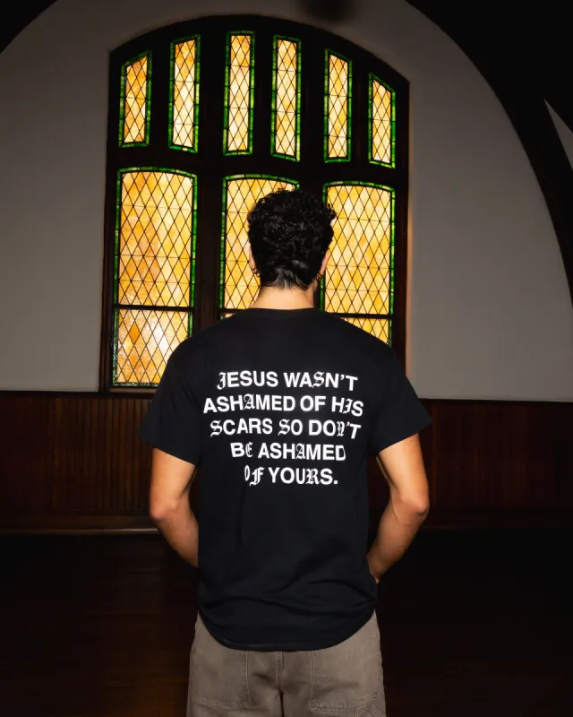 "Jesus Wasn't Ashamed" Tee || Black/White sold by Jesus Loves You