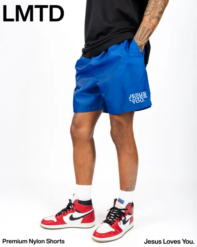 LMTD || Nylon Shorts w/ Mesh Liner || Royal Blue sold by Jesus Loves You