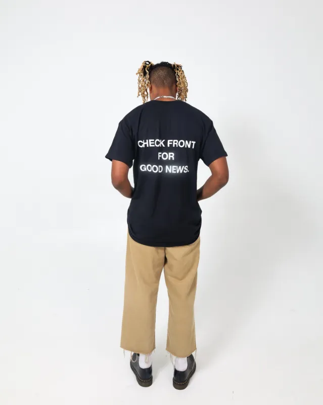 "Check Front" Tee || Black made by Jesus Loves You