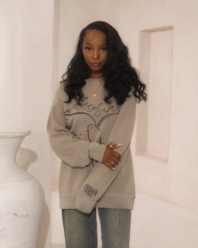 LMTD || "Shameless" Crewneck || Pigment Dyed Cement sold by Jesus Loves You