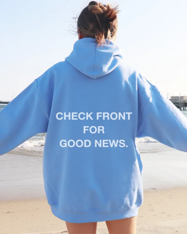 University Blue "Check Front" Hoodie || NEW sold by Jesus Loves You