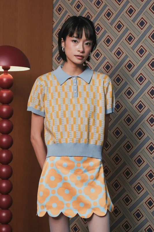 Hayley Polo in Frosty Lemon sold by KYRRA