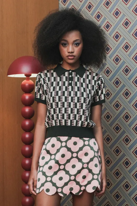 Hayley Polo in Pink Pine sold by KYRRA