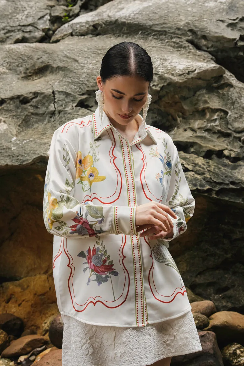 Otto Long Sleeve Shirt in Red Tealia sold by KYRRA product image thumbnail 2