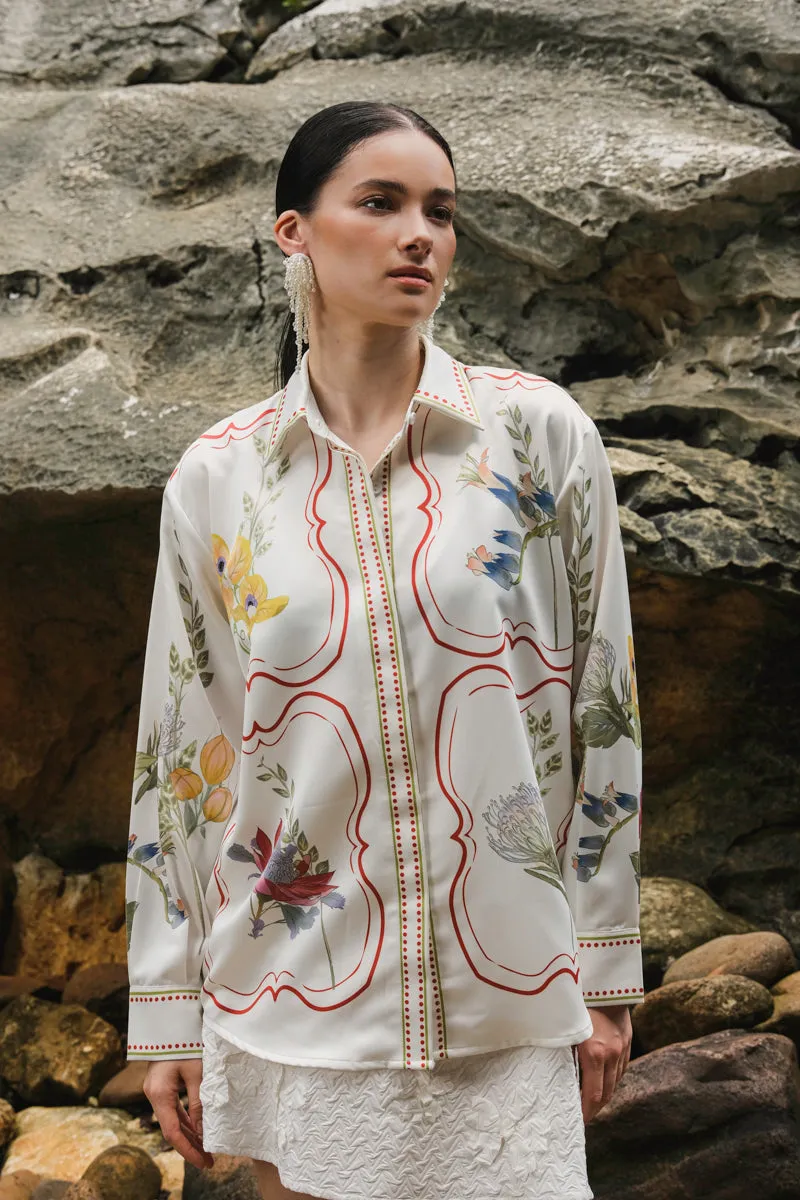 Otto Long Sleeve Shirt in Red Tealia sold by KYRRA