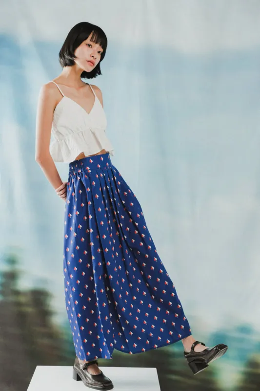 Gianna Midi Skirt in Navy Spades sold by KYRRA