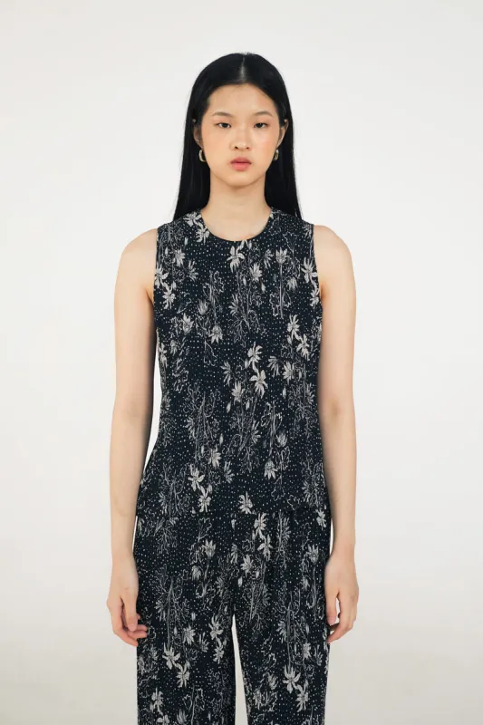 June Pleated Top in Petunia sold by KYRRA